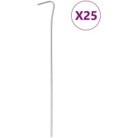 Tältpinnar 25 st 23 cm galvaniserat stål vidaXL