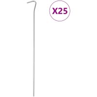 Tältpinnar 25 st 30 cm galvaniserat stål vidaXL