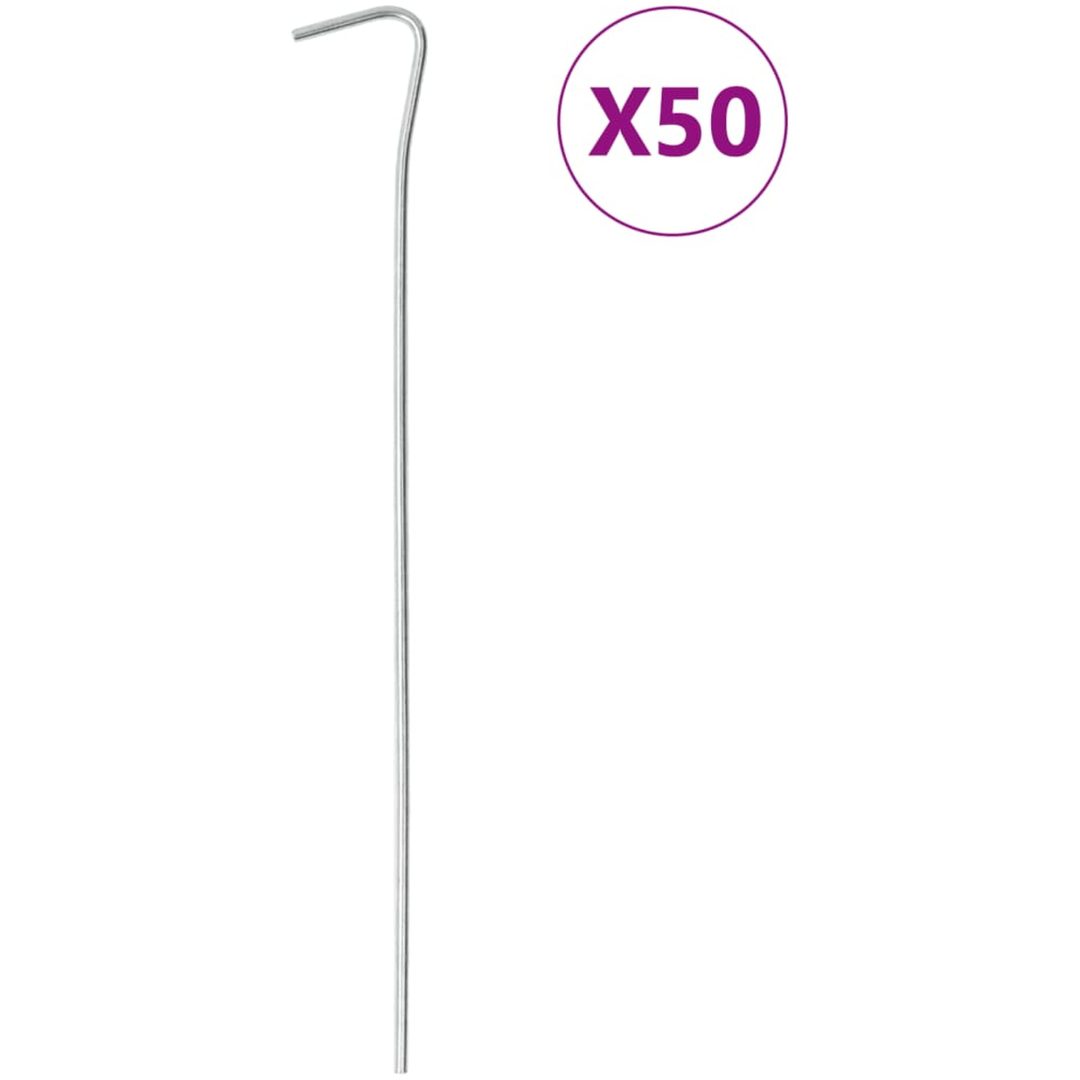 Tältpinnar 50 st 23 cm galvaniserat stål vidaXL 3 MM