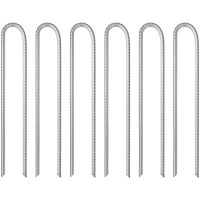 Tältpinnar 6 st U-formade 10 mm galvaniserat stål vidaXL