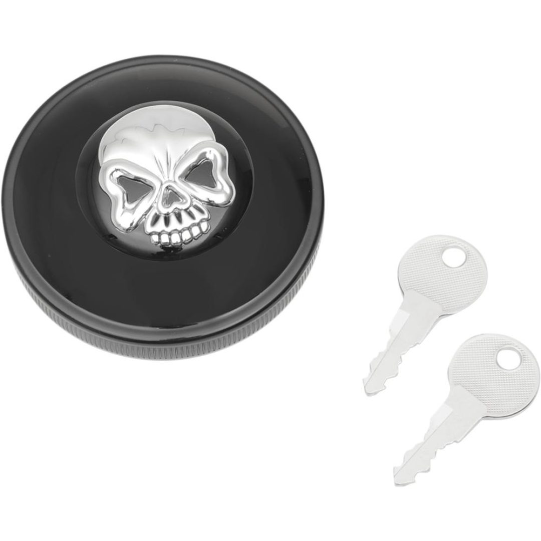Tanklock Skruvlock Skull Låsbart DRAG SPECIALTIES svart