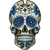 Tankpad Resin/soft Touch Blå/vit Skull ONEDESIGN – miniatyr 4
