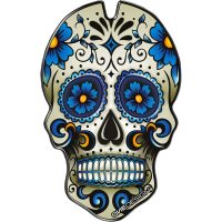 Tankpad Resin/soft Touch Blå/vit Skull ONEDESIGN