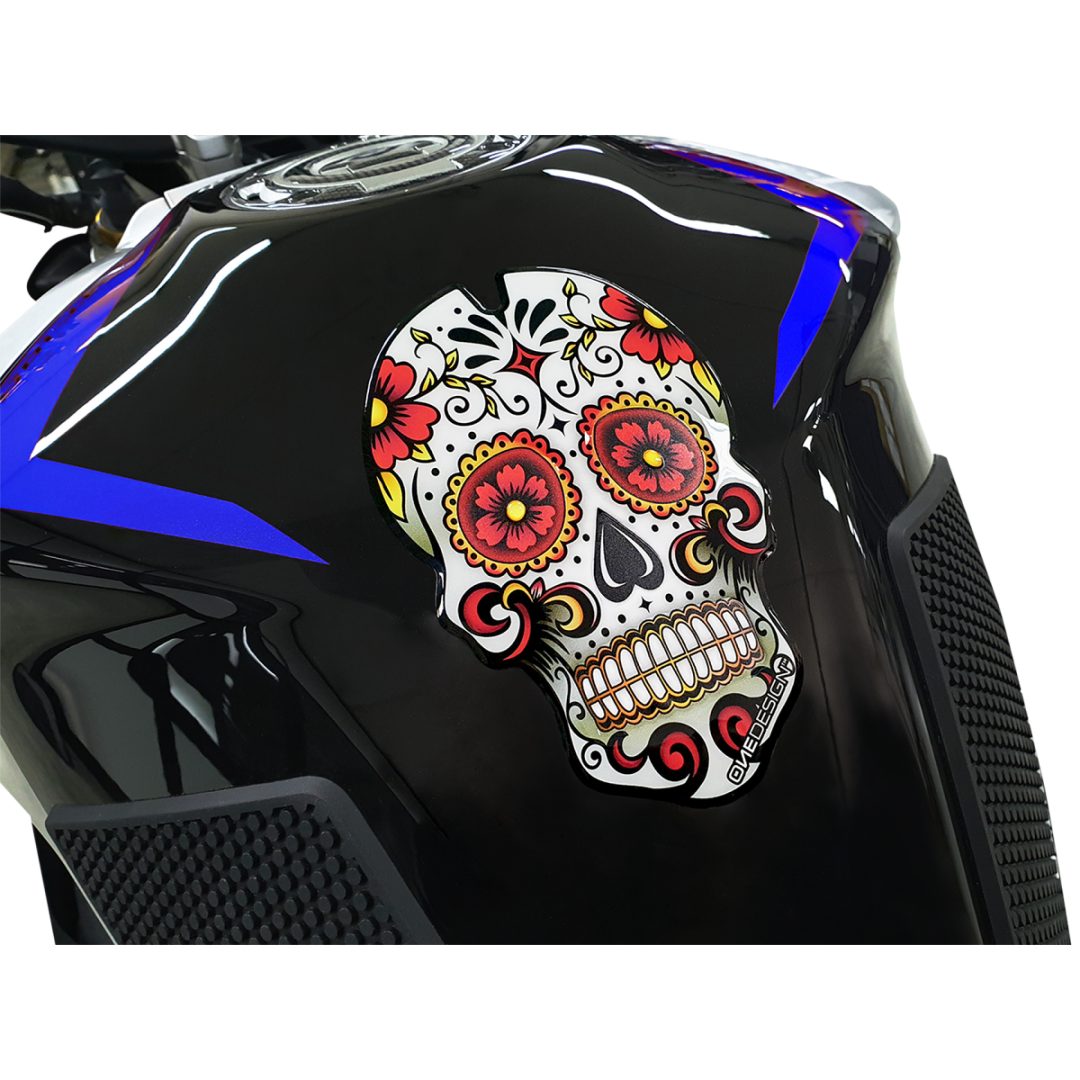 Tankpad Skull Röd/vit ONEDESIGN – bild 3
