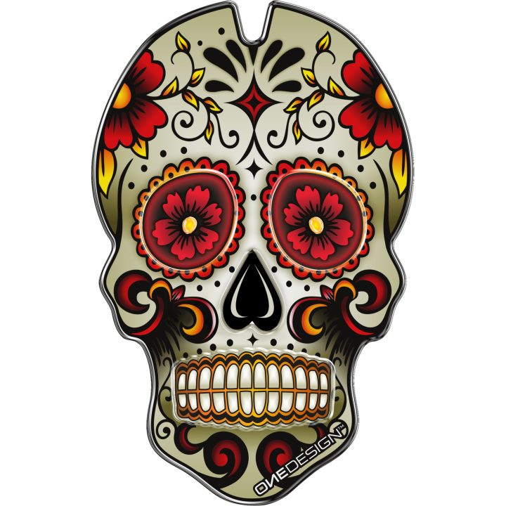 Tankpad Skull Röd/vit ONEDESIGN – bild 2