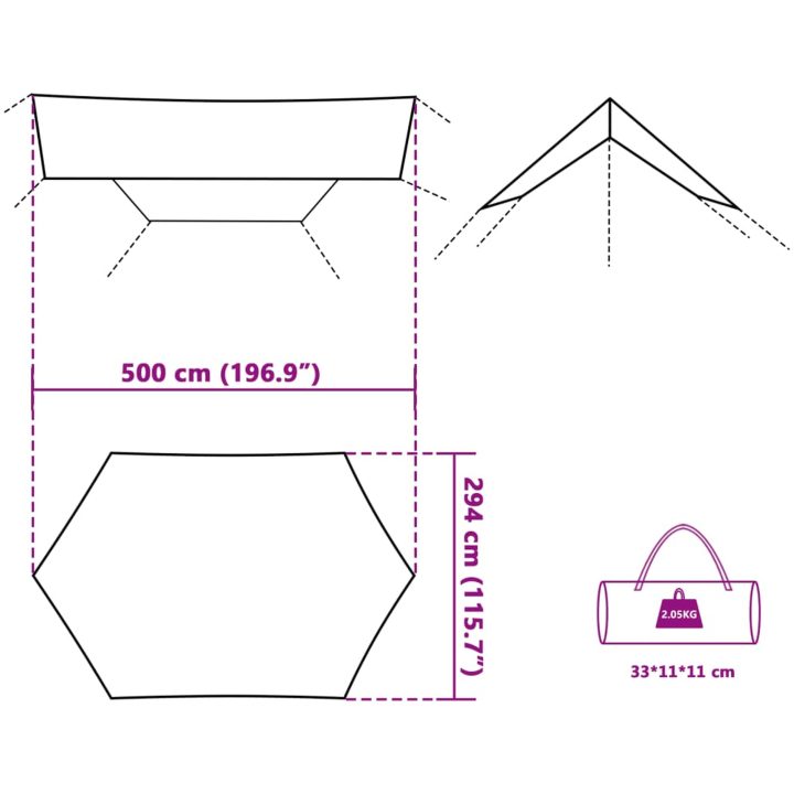 Tarp blå vattentät vidaXL 500 x 294 cm – bild 8