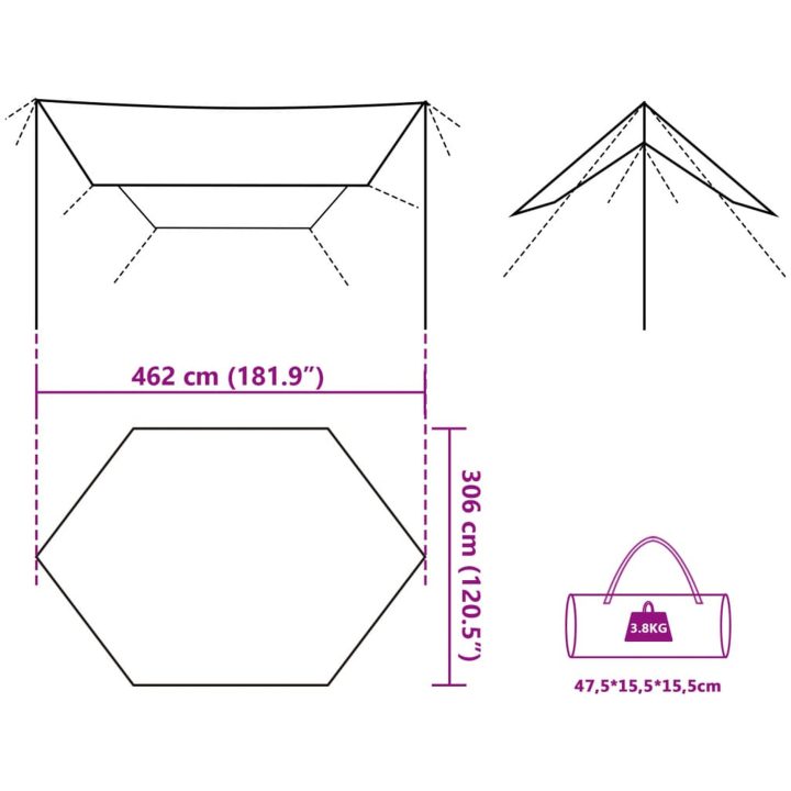 Tarp brun 462x306x211 cm vattentät vidaXL – bild 12