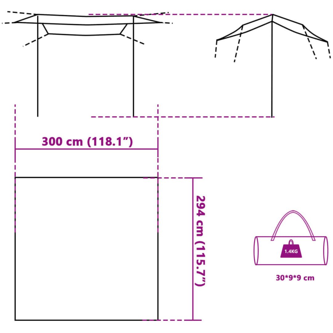 Tarp grå och orange vattentät vidaXL 300 x 294 cm – bild 8