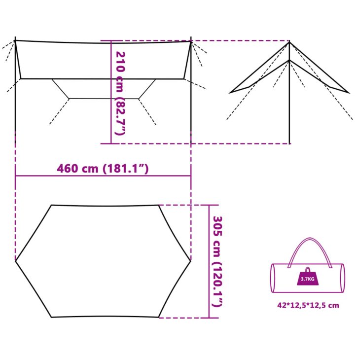 Tarp orange 460x305x210 cm vattentät vidaXL – bild 9
