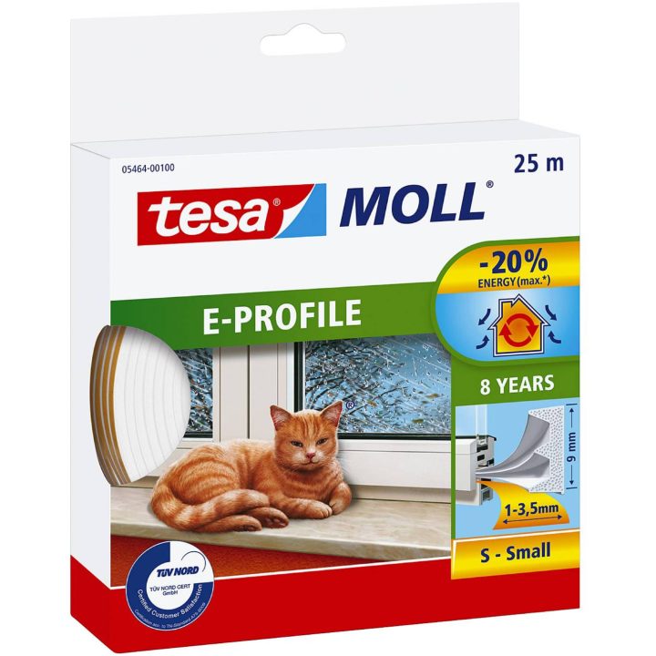 Tätningslist E-Profil Självhäftande Vit TESA TÄTNINGSLIST E 55701 100M VIT – bild 5