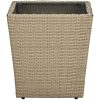 Tebord beige 41,5x41,5x44 cm konstrotting och härdat glas vidaXL – miniatyr 2