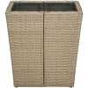 Tebord beige 41,5x41,5x44 cm konstrotting och härdat glas vidaXL – miniatyr 3
