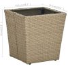 Tebord beige 41,5x41,5x44 cm konstrotting och härdat glas vidaXL – miniatyr 5