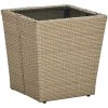 Tebord beige 41,5x41,5x44 cm konstrotting och härdat glas vidaXL – miniatyr 1
