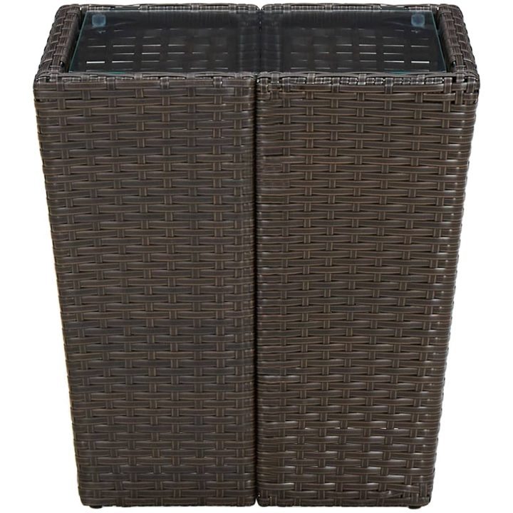 Tebord brun 41,5x41,5x44 cm konstrotting och härdat glas vidaXL – bild 3