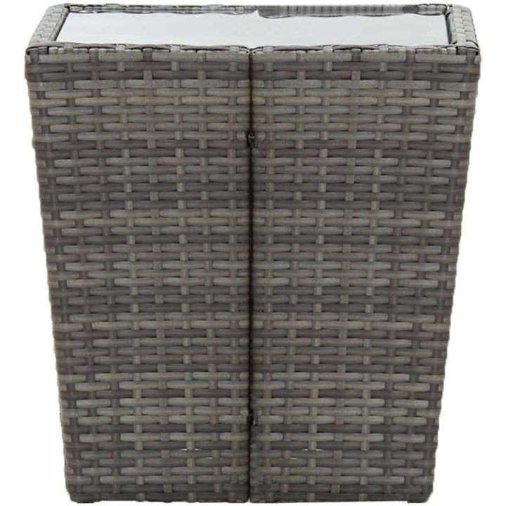 Tebord grå 41,5x41,5x43 cm konstrotting och härdat glas vidaXL – bild 3
