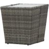Tebord grå 41,5x41,5x43 cm konstrotting och härdat glas vidaXL – miniatyr 4