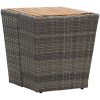 Tebord grå 41,5x41,5x43 cm konstrotting och massivt akaciaträ vidaXL – miniatyr 3