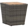 Tebord grå 41,5x41,5x43 cm konstrotting och massivt akaciaträ vidaXL – miniatyr 1