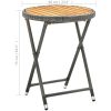 Tebord grå 60 cm konstrotting och massivt akaciaträ vidaXL – miniatyr 7