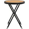 Tebord svart 60 cm konstrotting och massivt akaciaträ vidaXL – miniatyr 2