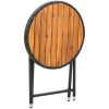 Tebord svart 60 cm konstrotting och massivt akaciaträ vidaXL – miniatyr 4
