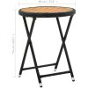Tebord svart 60 cm konstrotting och massivt akaciaträ vidaXL – miniatyr 7