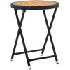 Tebord svart 60 cm konstrotting och massivt akaciaträ vidaXL – miniatyr 1