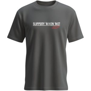 TEE SLIPPERY WHEN WET CHARCOAL SM