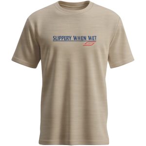 TEE SLIPPERY WHEN WET DESERT TAN HEATHER MD