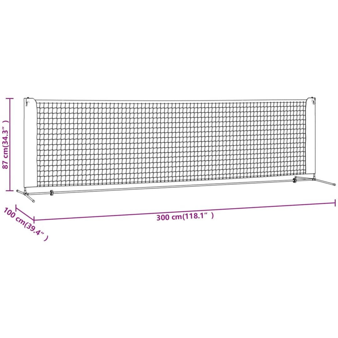 Tennisnät svart och röd polyester vidaXL 300 x 100 x 87 cm – bild 9
