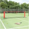Tennisnät svart och röd polyester vidaXL 300 x 100 x 87 cm – miniatyr 1