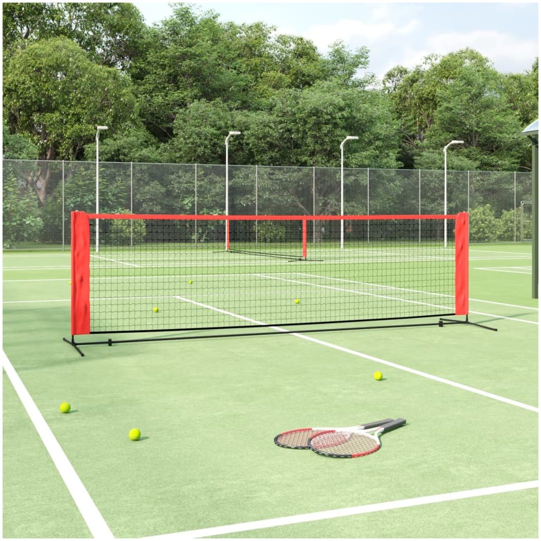 Tennisnät svart och röd polyester vidaXL 300 x 100 x 87 cm