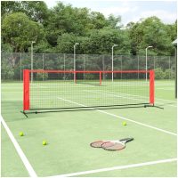 Tennisnät svart och röd polyester vidaXL