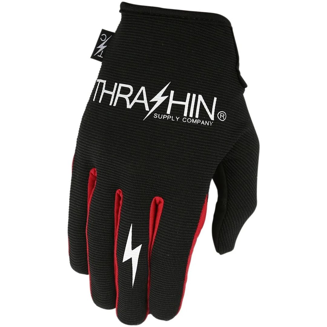 THRASHIN SUPPLY CO. MC-Handskar Stealth Kort Svart/Röd Medium