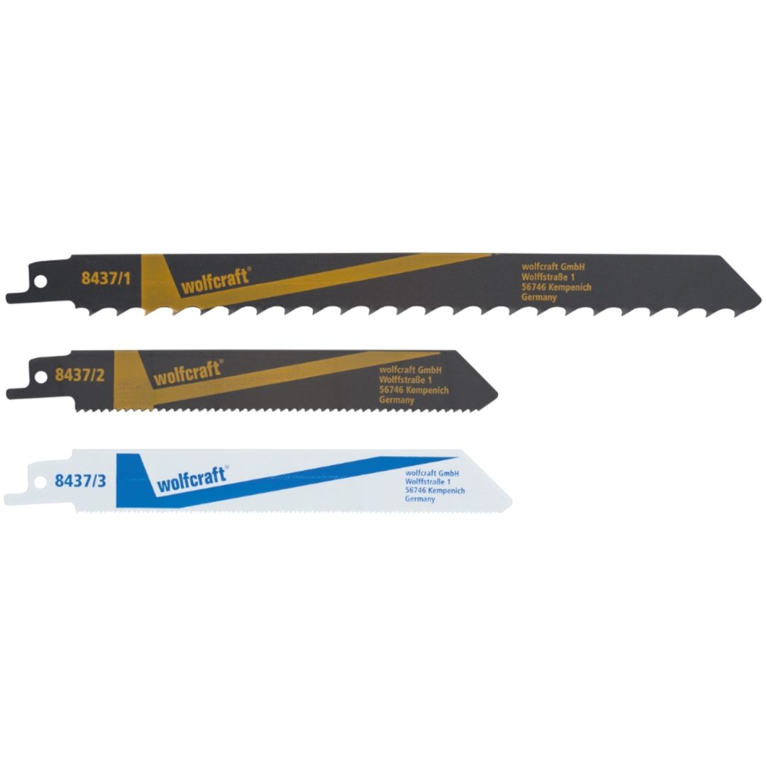 Tigersågblad Cv/hss 3st WOLFCRAFT Beteckning: 8437000