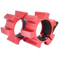 Tillbehör skivstångslås aluminium röd - 50 mm Master Fitness