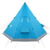 Tipi-tält 4 personer blå vattentätt vidaXL – miniatyr 7