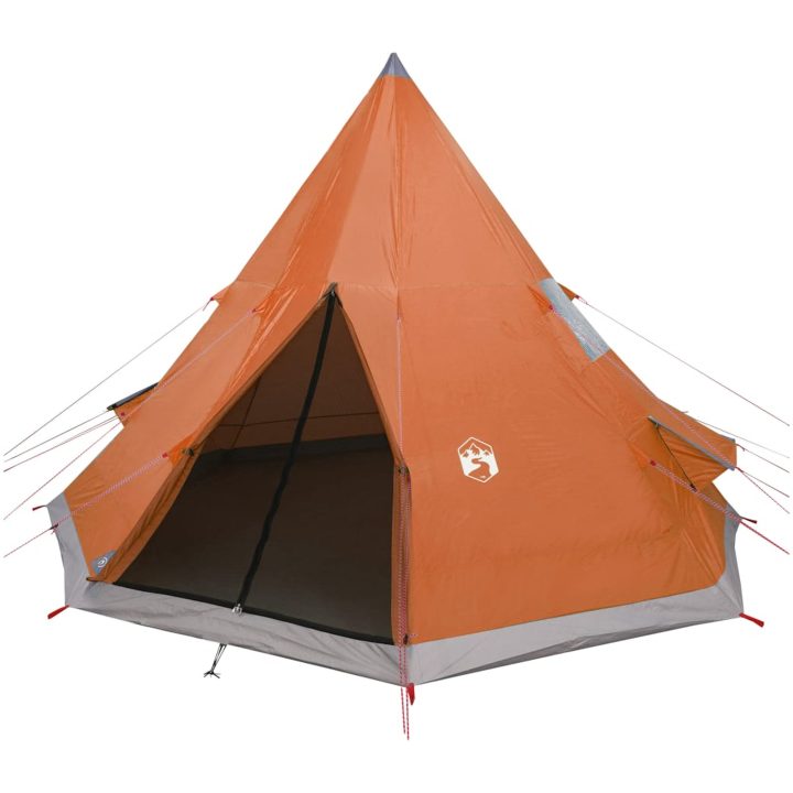 Tipi-tält 4 personer orange vattentätt vidaXL – bild 4