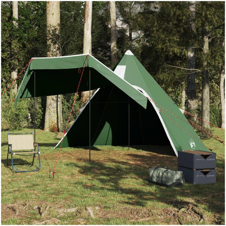 Tipi-tält 5 personer grön vattentätt vidaXL – bild 4