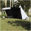 Tipi-tält 6 personer vit mörkläggningstyg vattentätt vidaXL 8 personer – miniatyr 3