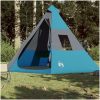 Tipi-tält 7 personer blå vattentätt vidaXL – miniatyr 3