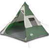 Tipi-tält 7 personer grön vattentätt vidaXL – miniatyr 2