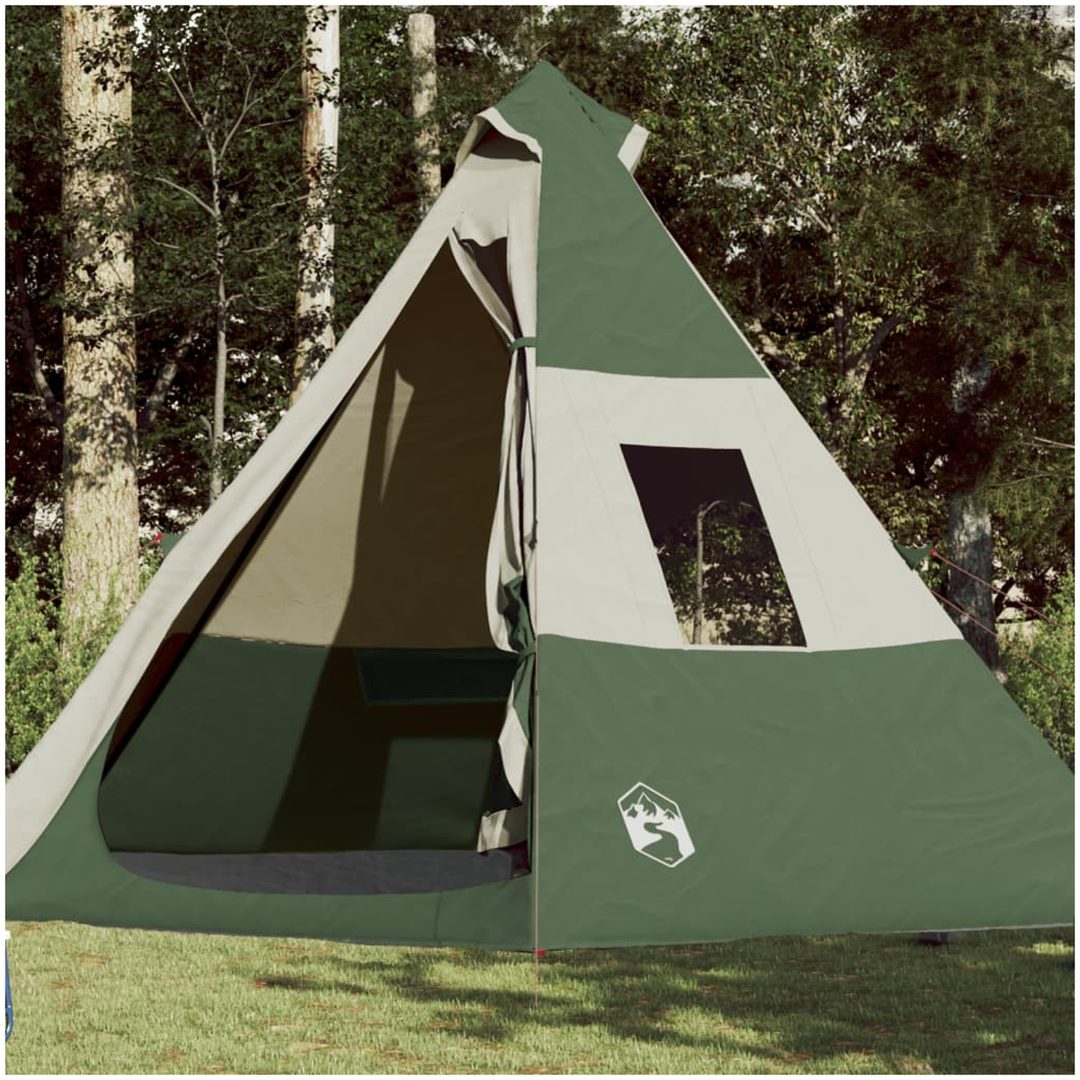 Tipi-tält 7 personer grön vattentätt vidaXL