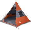 Tipi-tält 7 personer orange vattentätt vidaXL – miniatyr 2