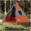 Tipi-tält 7 personer orange vattentätt vidaXL – miniatyr 3