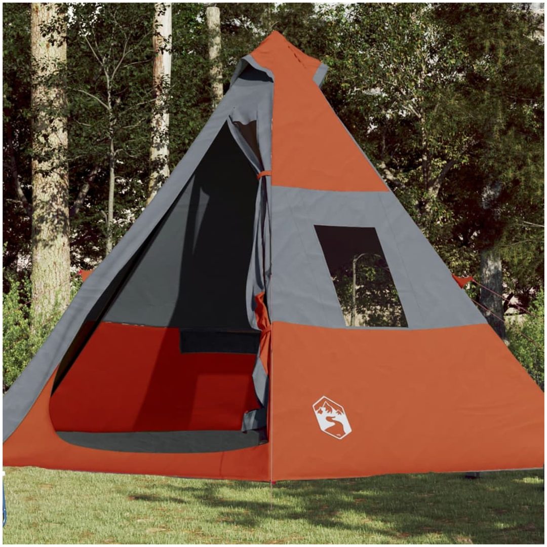Tipi-tält 7 personer orange vattentätt vidaXL