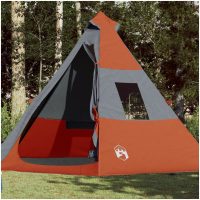 Tipi-tält 7 personer orange vattentätt vidaXL
