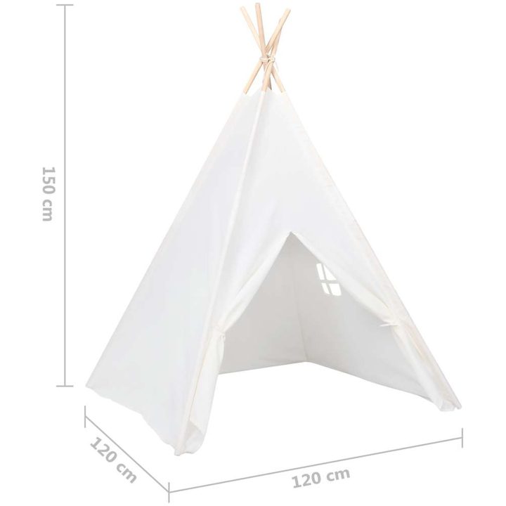 Tipitält för barn med väska peachskin vit 120x120x150 cm vidaXL – bild 8