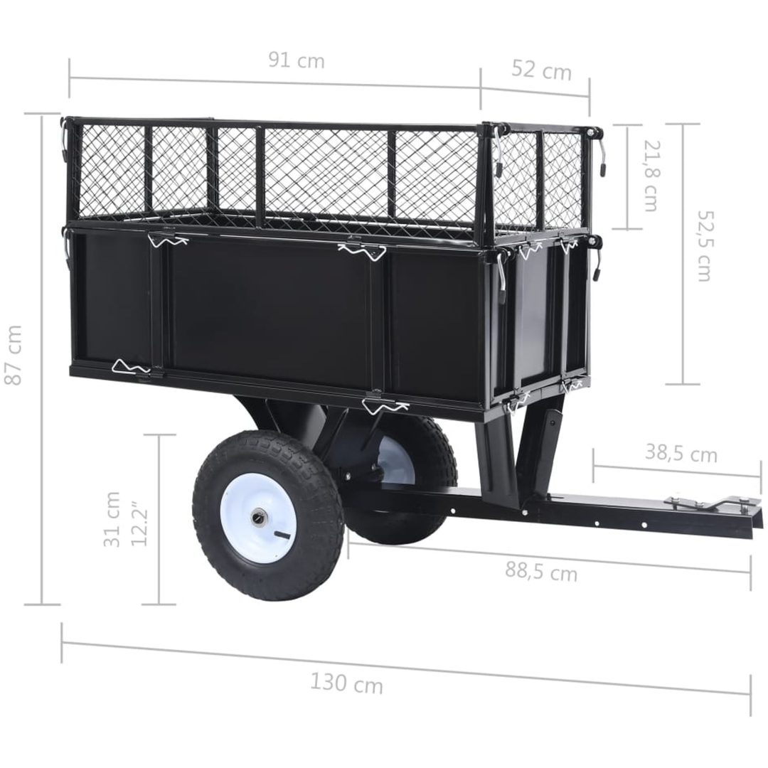 Tippvagn för gräsklippare 150 kg last vidaXL – bild 10